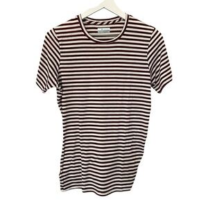 Columbia Women’s Stripes Rutched Size Stretchy Fitted Shirt Size Large